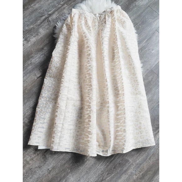 NEW Anthropologie Pankaj & Nidhi Ivory Burnout Shimmer Maxi Skirt - Picture 7 of 10